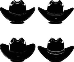 AI generated Silhouette cowboy hat black color only vector