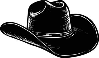 AI generated Silhouette cowboy hat black color only vector