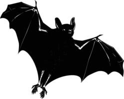 AI generated Silhouette bat animal black color only full body vector