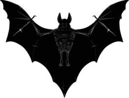 AI generated Silhouette bat animal black color only full body vector