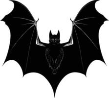 AI generated Silhouette bat animal black color only full body vector