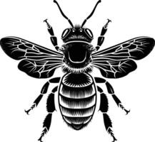 ai generado silueta abeja animal negro color solamente lleno cuerpo vector