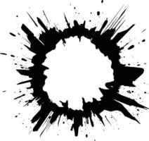 AI generated Silhouette bullet hole in concrete black color only vector