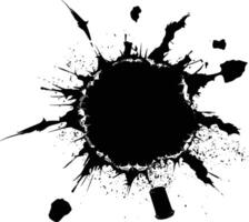 AI generated Silhouette bullet hole in concrete black color only vector