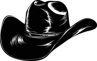 AI generated Silhouette cowboy hat black color only vector