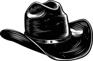 AI generated Silhouette cowboy hat black color only vector