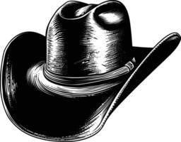 AI generated Silhouette cowboy hat black color only vector