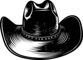 ai generado silueta vaquero sombrero negro color solamente vector