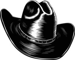 ai generado silueta vaquero sombrero negro color solamente vector