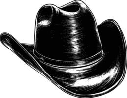 AI generated Silhouette cowboy hat black color only vector