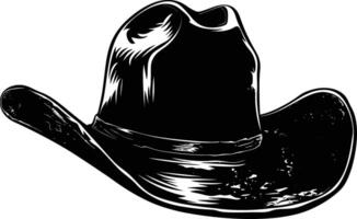ai generado silueta vaquero sombrero negro color solamente vector