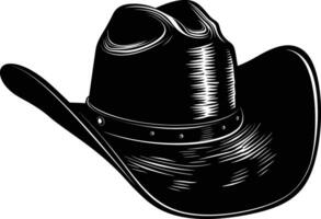 ai generado silueta vaquero sombrero negro color solamente vector