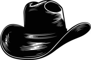 AI generated Silhouette cowboy hat black color only vector