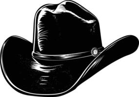 AI generated Silhouette cowboy hat black color only vector