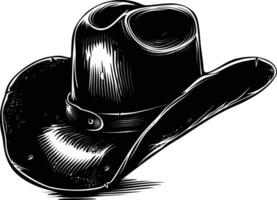 AI generated Silhouette cowboy hat black color only vector