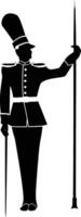 AI generated Silhouette drum major with mace in perform marching band leader vector