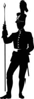 AI generated Silhouette drum major with mace in perform marching band leader vector