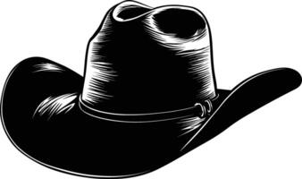 ai generado silueta vaquero sombrero negro color solamente vector