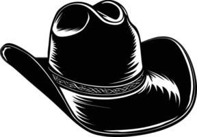 AI generated Silhouette cowboy hat black color only vector