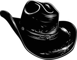 AI generated Silhouette cowboy hat black color only vector