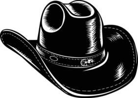 ai generado silueta vaquero sombrero negro color solamente vector