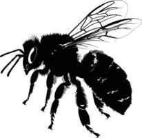 ai generado silueta abeja animal negro color solamente lleno cuerpo vector