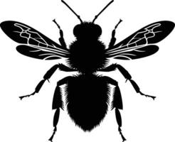 AI generated Silhouette bee animal black color only full body vector