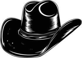 AI generated Silhouette cowboy hat black color only vector