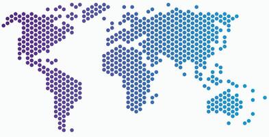 circulo forma mundo mapa en blanco antecedentes. vector