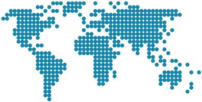 Circle shape world map on white background. vector