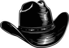 ai generado silueta vaquero sombrero negro color solamente vector