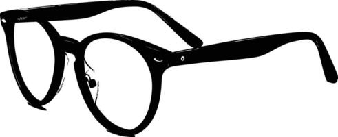 AI generated Silhouette glasses for reading black color only vector