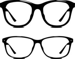 AI generated Silhouette glasses for reading black color only vector