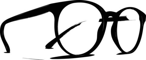 AI generated Silhouette glasses for reading black color only vector