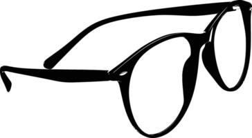 AI generated Silhouette glasses for reading black color only vector