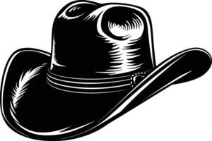 AI generated Silhouette cowboy hat black color only vector