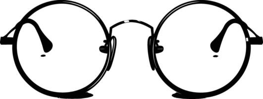 AI generated Silhouette glasses for reading black color only vector