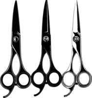 AI generated Silhouette shaving scissors black color only vector