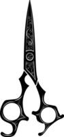 AI generated Silhouette shaving scissors black color only vector