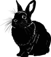 ai generado silueta Conejo o conejito animal negro color solamente vector