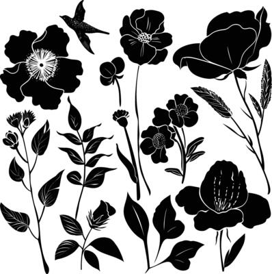 Floral Silhouette Pattern Vector Art, Icons, and Graphics for Free Download