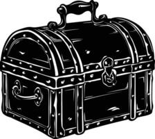 AI generated Silhouette Treasure Chest black color only vector