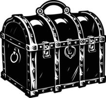 AI generated Silhouette Treasure Chest black color only vector