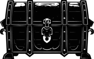 AI generated Silhouette Treasure Chest black color only vector