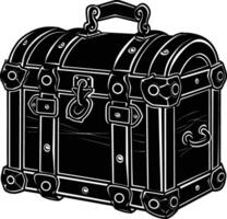 AI generated Silhouette Treasure Chest black color only vector