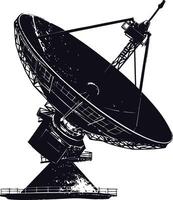 AI generated Silhouette Satellite Communication in space black color only vector