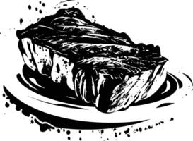 AI generated Silhouette steak food black color only vector