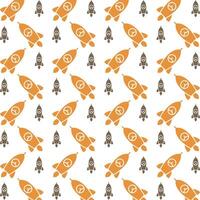 Rocket fabric wallpaper repeating trendy pattern vector illustration background