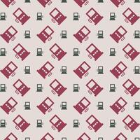 Filling Station vector Illustration repeating trendy cute pattern colorful paper print