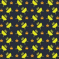 Barbecue trendy repeating pattern in dark background vector illustration